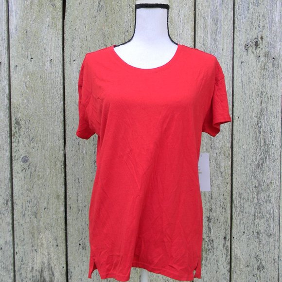 NWT Z BY ZELLA NORDSTROM RED SHORT SLV ATHLETIC T-SHIRT SZ S - Picture 1 of 3